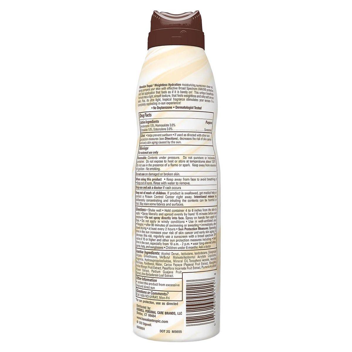 Hawaiian Tropic Silk Hydration Weightless Sunscreen Clear Spray SPF15 170g