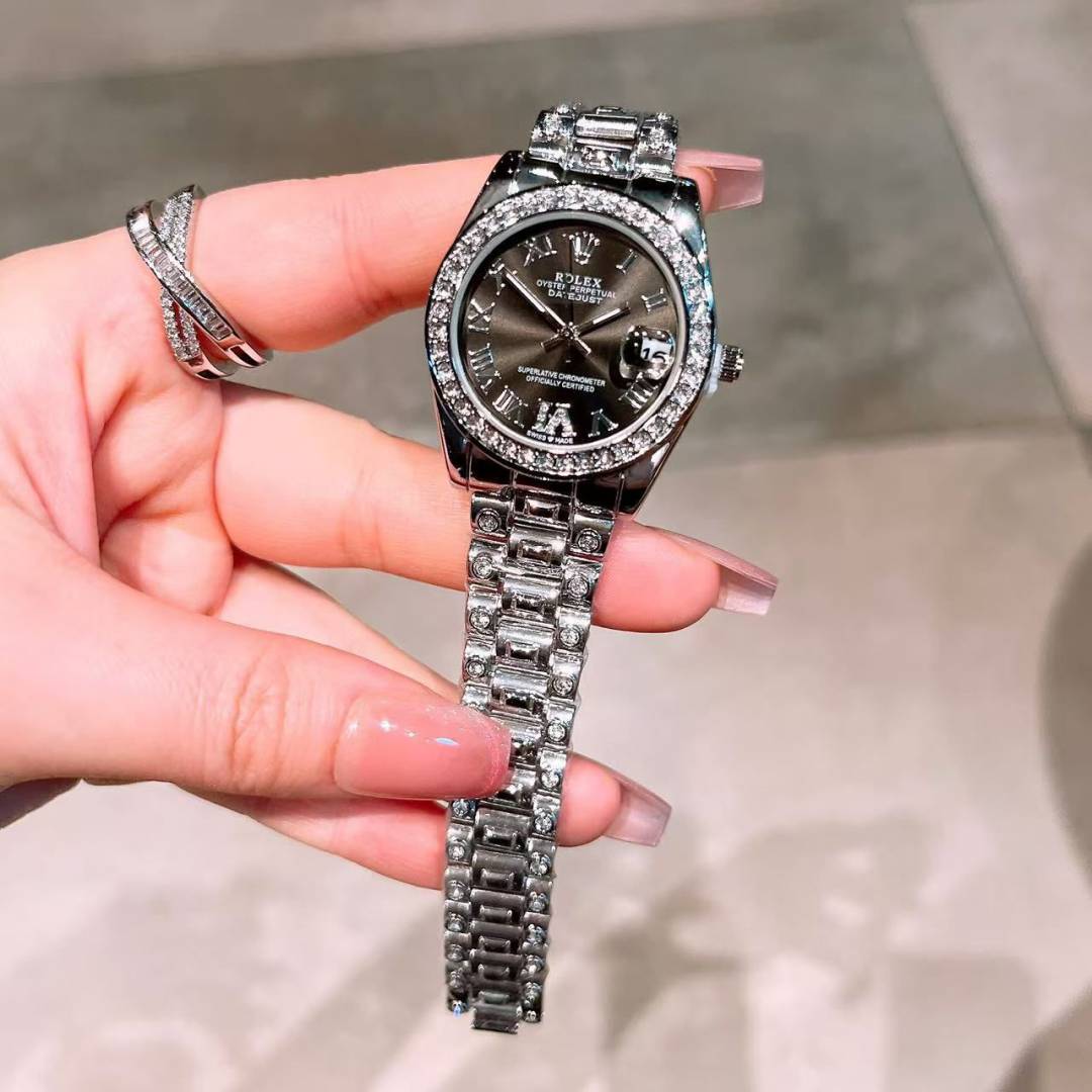 Role_x Oyester Perpetual Date Just Silver-Black