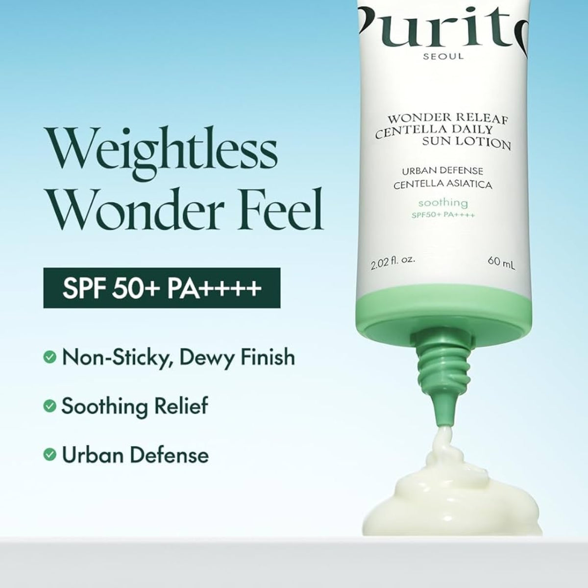 Purito Seoul Wonder Releaf Centella Daily Sun Lotion SPF50+ 60ml