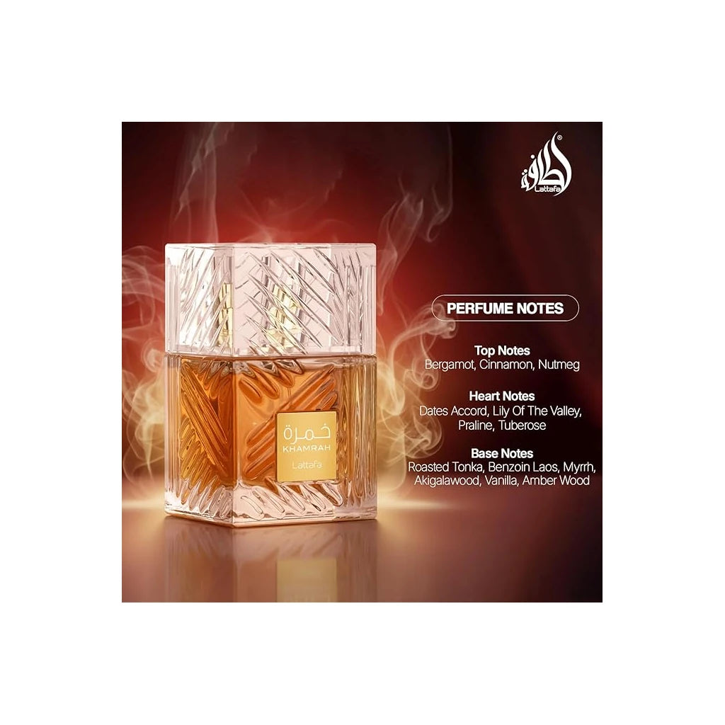 Lattafa Khamrah Eau de Parfum Unisex 100ml – Parfum Arabe Longue Tenue