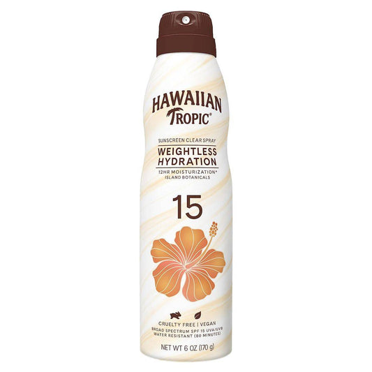 Hawaiian Tropic Silk Hydration Weightless Sunscreen Clear Spray SPF15 170g