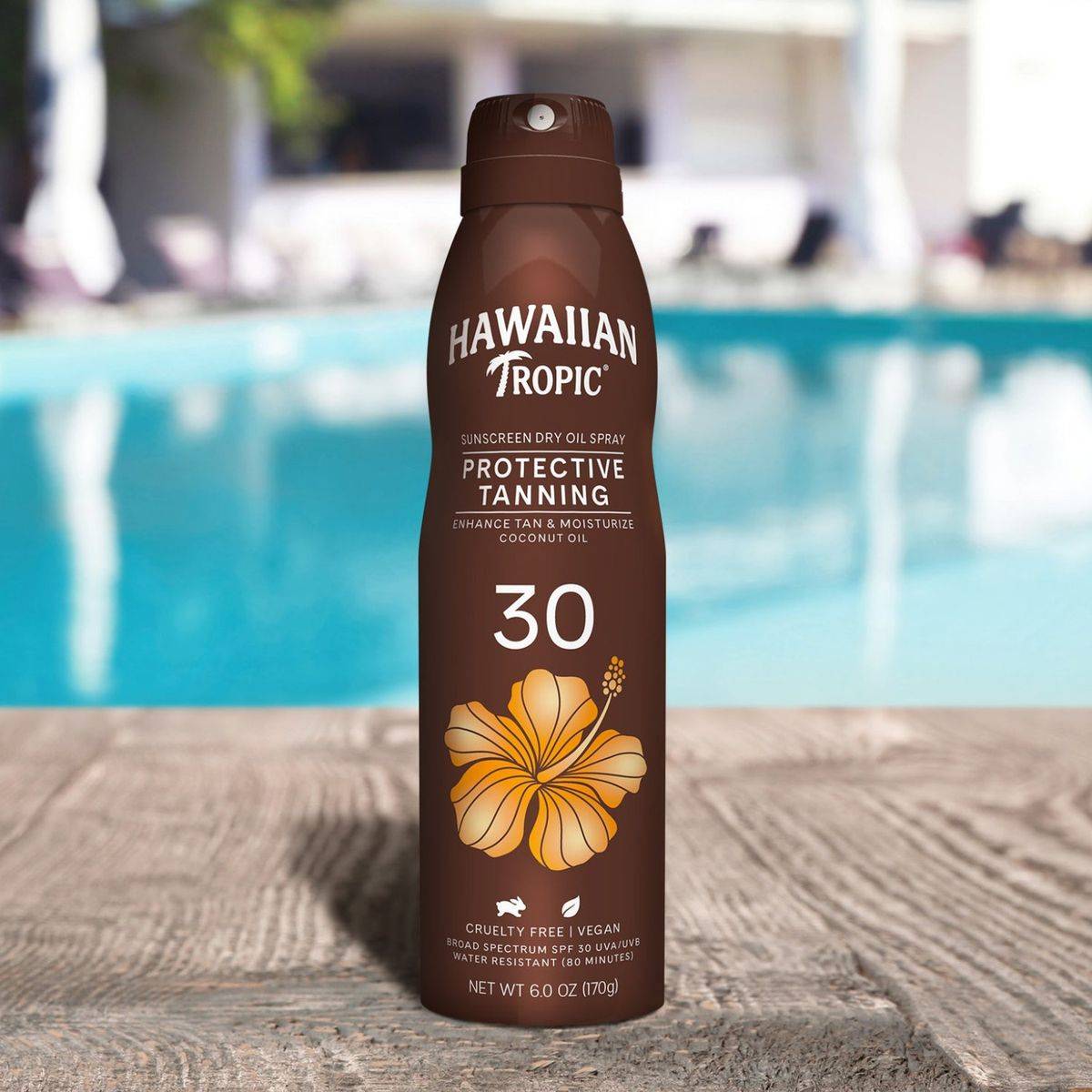 Hawaiian Tropic Protective Tanning Dry Oil Continous Spray SPF30 149g