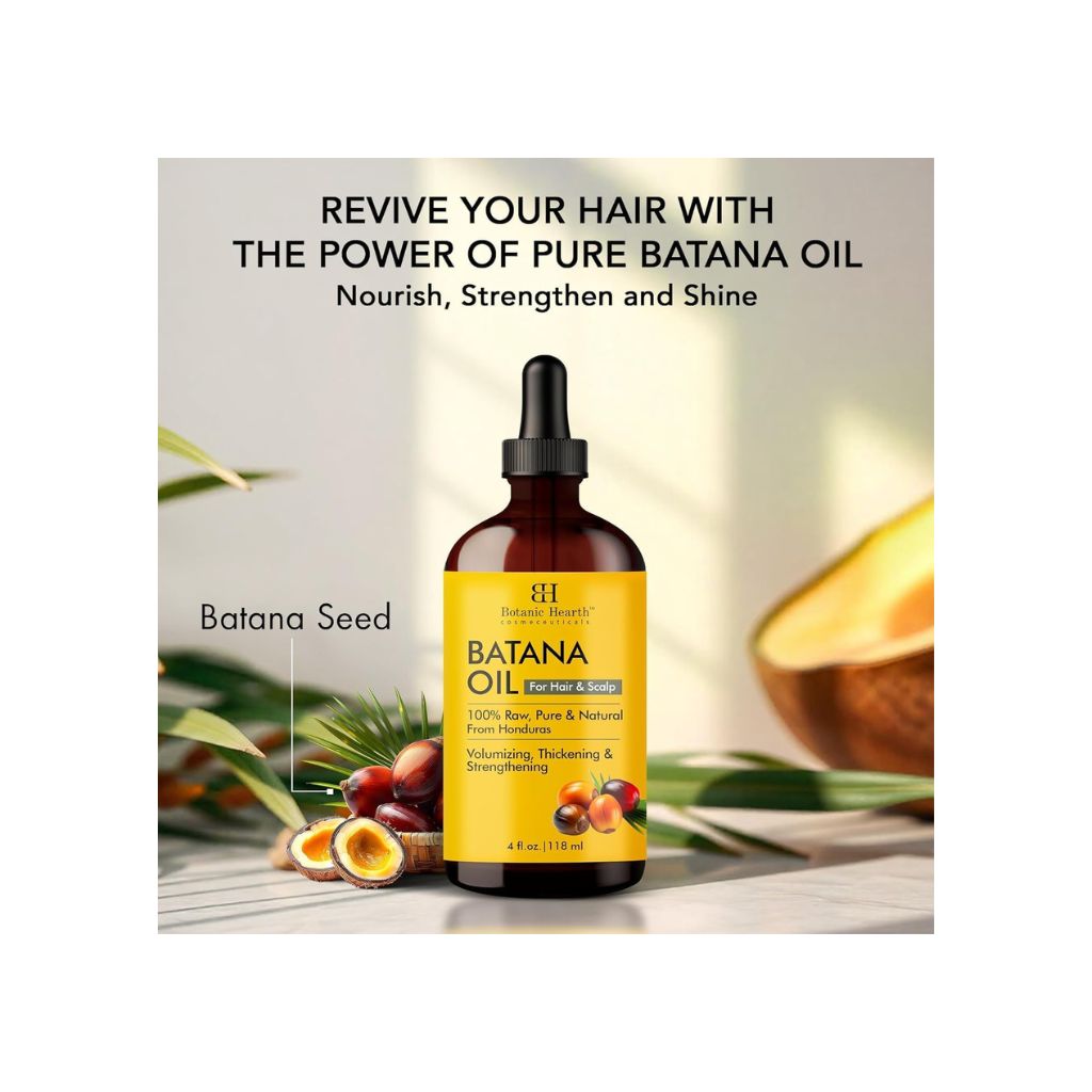 Botanic Hearth Batana Oil for Hair Growth | 118 ML |Natural, Unrefined & Organic, Sourced from Honduras - Enhances Hair Thickness, Prevents Hair Loss, Repairs Damaged Hair for Men & Women