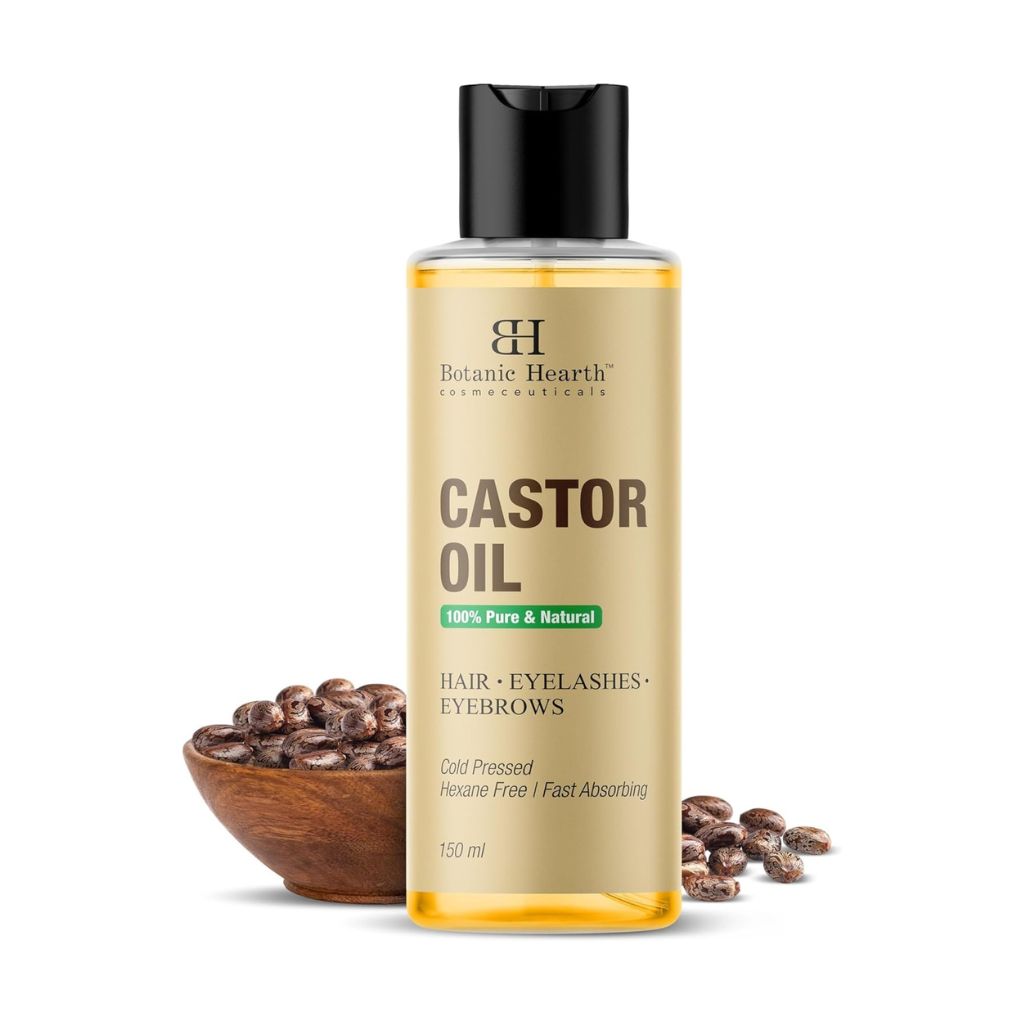 Botanic Hearth 100% Pure Castor Oil for Hair Growth| 150 ML | - Cold Pressed, Hexane-Free, Eyelashes, Eyebrows, Skin Care