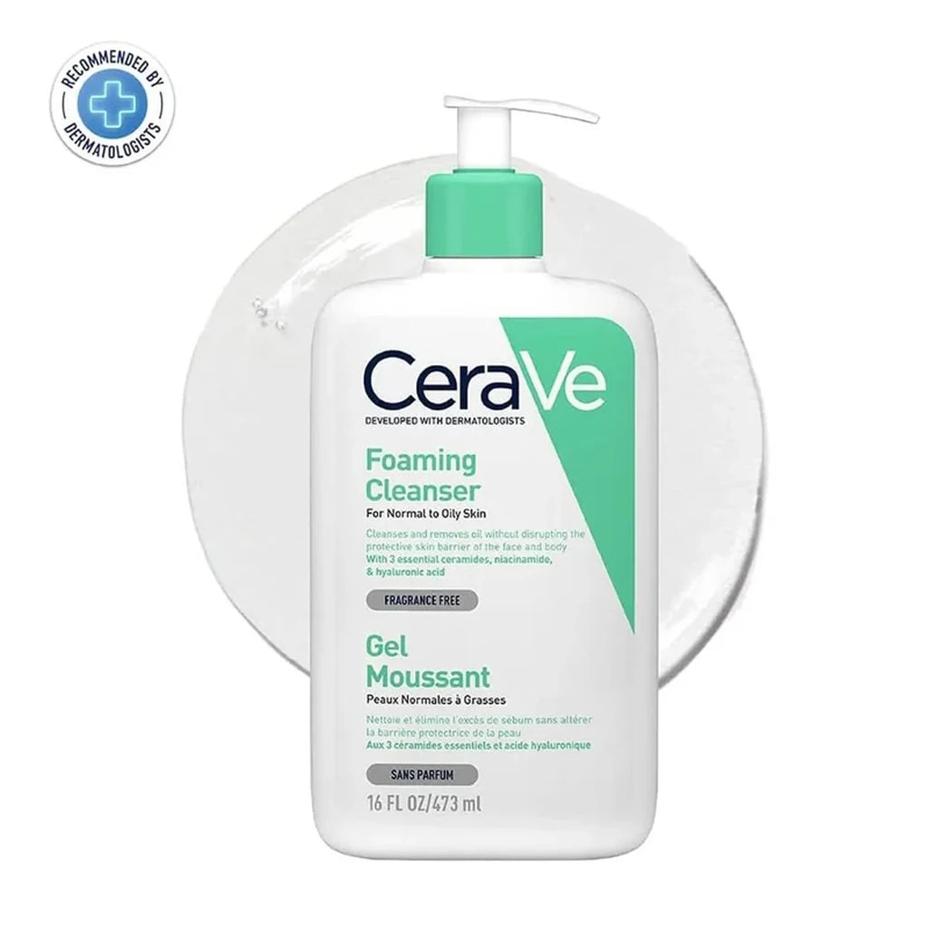 CeraVe Foaming Cleanser 473ml – Gel Nettoyant Visage Anti-Excès de Sébum