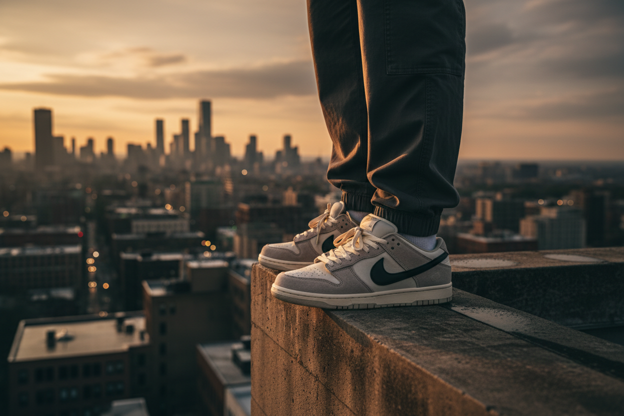 Rooftop sneaker shot